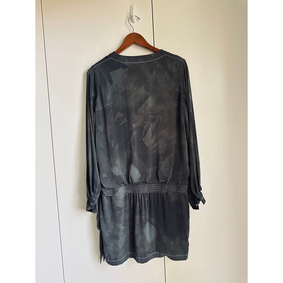 Diane Von Furstenberg Silk Y2K Does 40s Dress Mini Grey Tie Dye Print - Picture 8 of 10